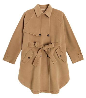 Double-breasted wool and cashmere coat | Brunello Cucinelli Kids