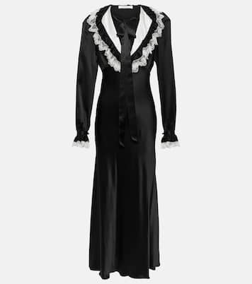 Vestido largo de satén de seda | Rodarte