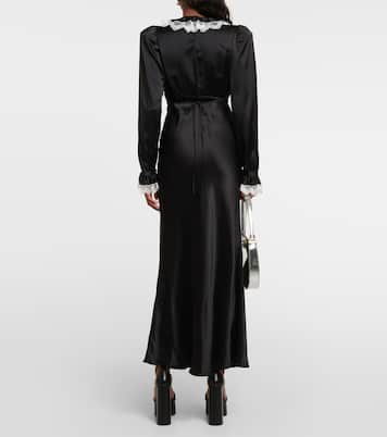 Vestido largo de satén de seda | Rodarte