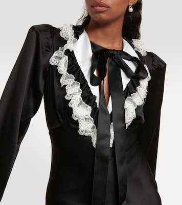 Vestido largo de satén de seda | Rodarte