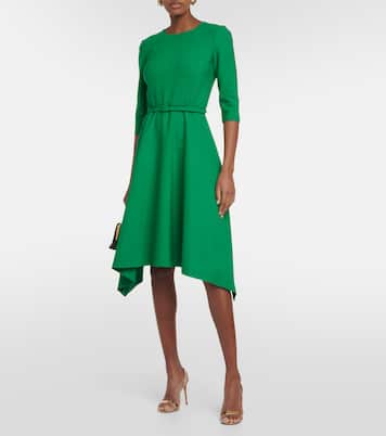 Vestido midi en mezcla de lana | Oscar de la Renta