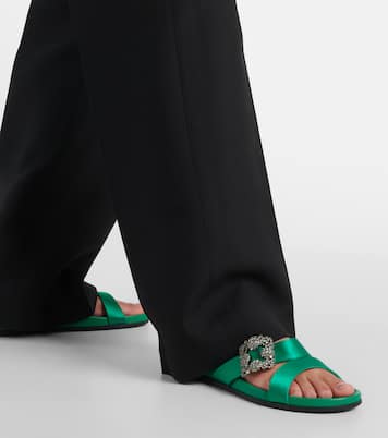 Sandalias Chilanghi de satén adornadas | Manolo Blahnik