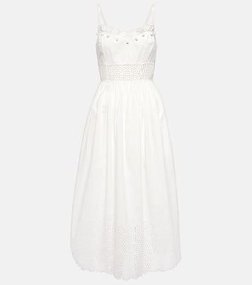 Abito midi Cowrie in cotone sangallo | Ulla Johnson