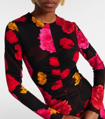 Vestido midi floral fruncido | Erdem