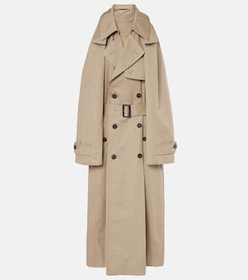Vestido midi Suspended Trench de sarga | Balenciaga