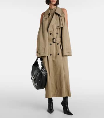Vestido midi Suspended Trench de sarga | Balenciaga
