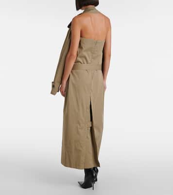 Vestido midi Suspended Trench de sarga | Balenciaga
