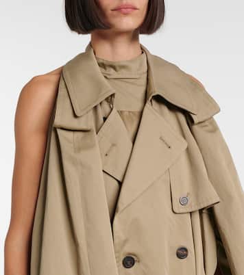Vestido midi Suspended Trench de sarga | Balenciaga