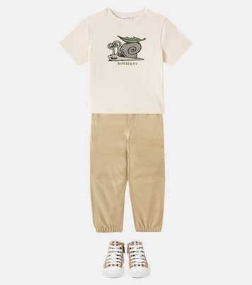 T-shirt Snail en coton à logo | Burberry Kids