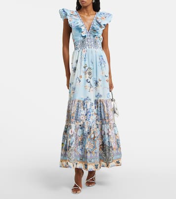 Robe longue en coton à fleurs | Camilla