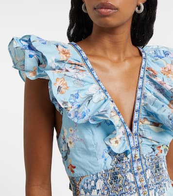 Robe longue en coton à fleurs | Camilla