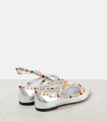 Rockstud embellished leather ballet flats | Valentino Garavani