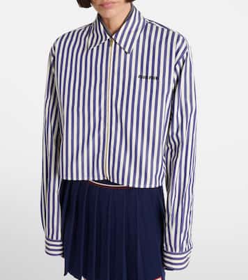Camicia in cotone a righe | Miu Miu