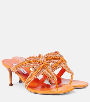 Sandalias Reef Star de piel con cuentas | Aquazzura