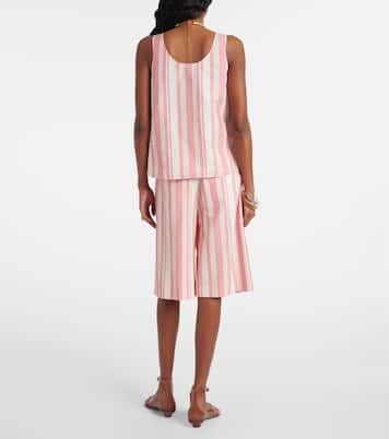 Top de algodón a rayas con logo | Chloé