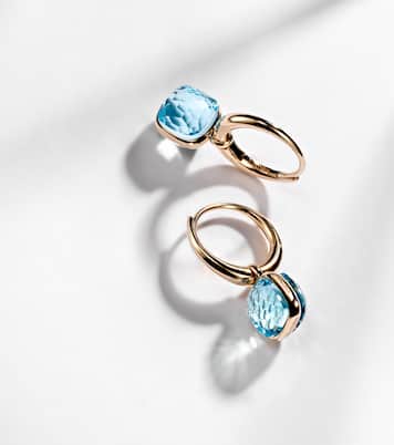 Nudo Mini 18kt rose gold earrings with topazes | Pomellato
