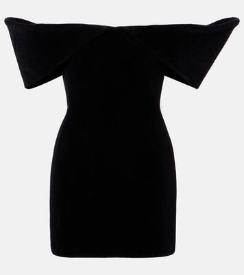 Robe à encolure bardot en velours | David Koma