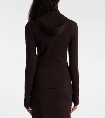Wool-blend jersey zip-up hoodie | Victoria Beckham