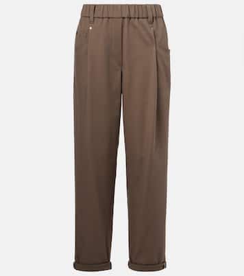 Pantalones slim en mezcla de algodón | Brunello Cucinelli