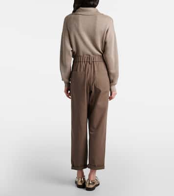Pantalones slim en mezcla de algodón | Brunello Cucinelli