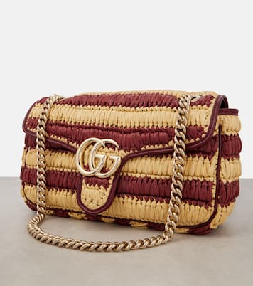 GG Marmont Medium woven shoulder bag | Gucci