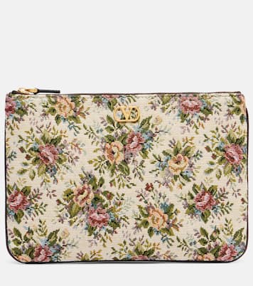 Pouch VLogo Signature de jacquard floral | Valentino Garavani