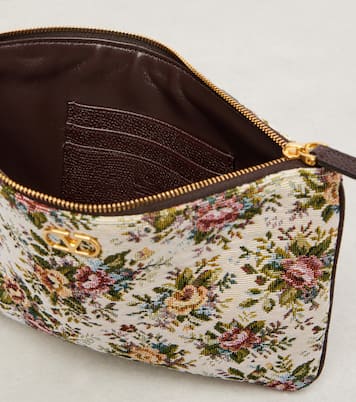 Pouch VLogo Signature de jacquard floral | Valentino Garavani