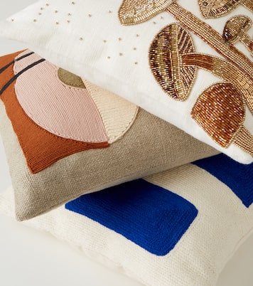 Embroidered linen cushion | Jonathan Adler