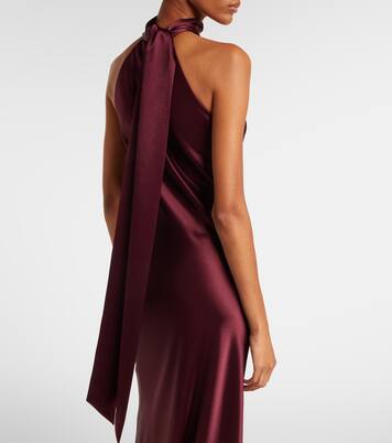 Sienna halterneck satin gown | Galvan
