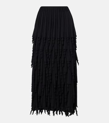 Tiered wool and silk maxi skirt | Alaïa