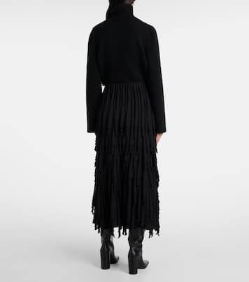 Tiered wool and silk maxi skirt | Alaïa
