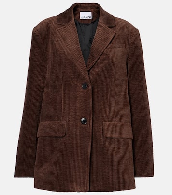 Blazer en velours côtelé de coton | Ganni