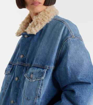Teddy-trimmed denim jacket | Acne Studios
