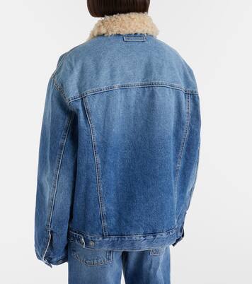 Teddy-trimmed denim jacket | Acne Studios