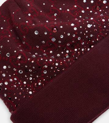 GG crystal-embellished wool beanie | Gucci