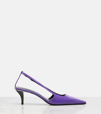 Crystal-embellished leather slingback pumps | Gucci