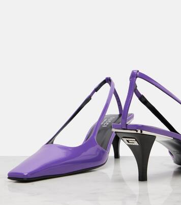 Crystal-embellished leather slingback pumps | Gucci