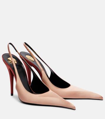 Slingback-Pumps Deroche 110 aus Satin | Saint Laurent