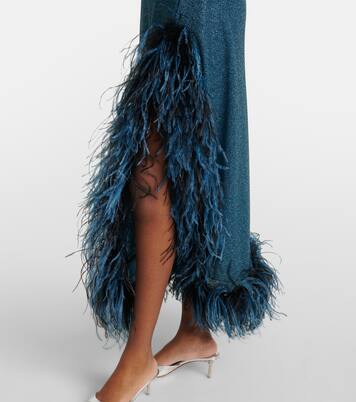 Lumière Plumage halterneck midi dress | Oséree