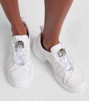 Viv' Zag leather-trimmed mesh sneakers | Roger Vivier