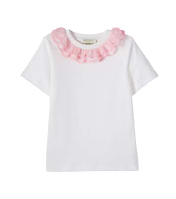 Ruffled cotton jersey T-shirt | Stella McCartney Kids