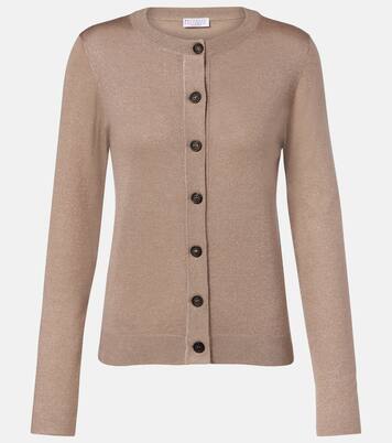 Cashmere-blend lamé cardigan | Brunello Cucinelli