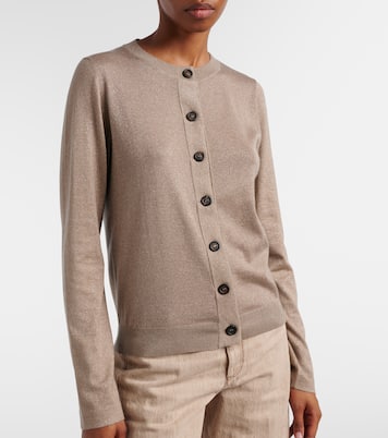 Cashmere-blend lamé cardigan | Brunello Cucinelli