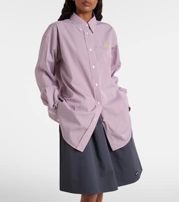 Striped oversized cotton shirt | Miu Miu