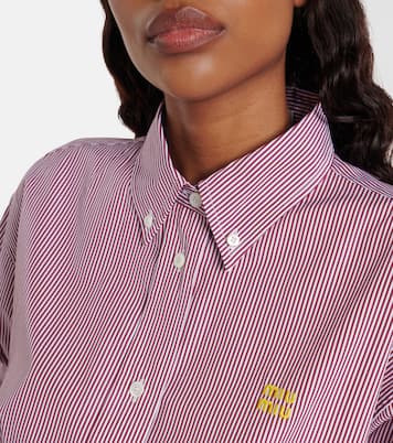 Striped oversized cotton shirt | Miu Miu