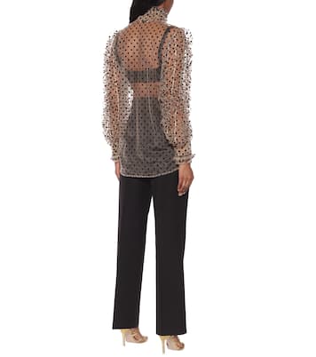 Blusa in tulle floccato | Dries Van Noten