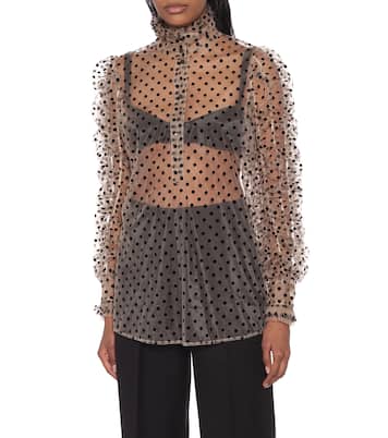 Blusa in tulle floccato | Dries Van Noten