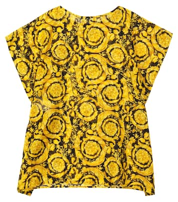 Baroque printed cotton and silk kaftan | Versace Kids