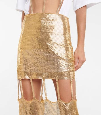 Falda midi de malla con aberturas | Christopher Kane