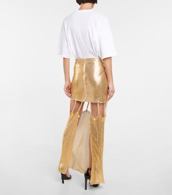Falda midi de malla con aberturas | Christopher Kane
